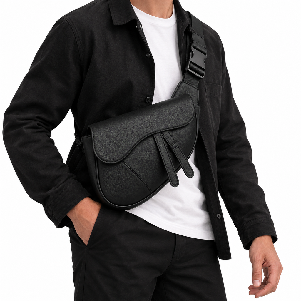 Sac Bandoulière Cuir Noir Homme