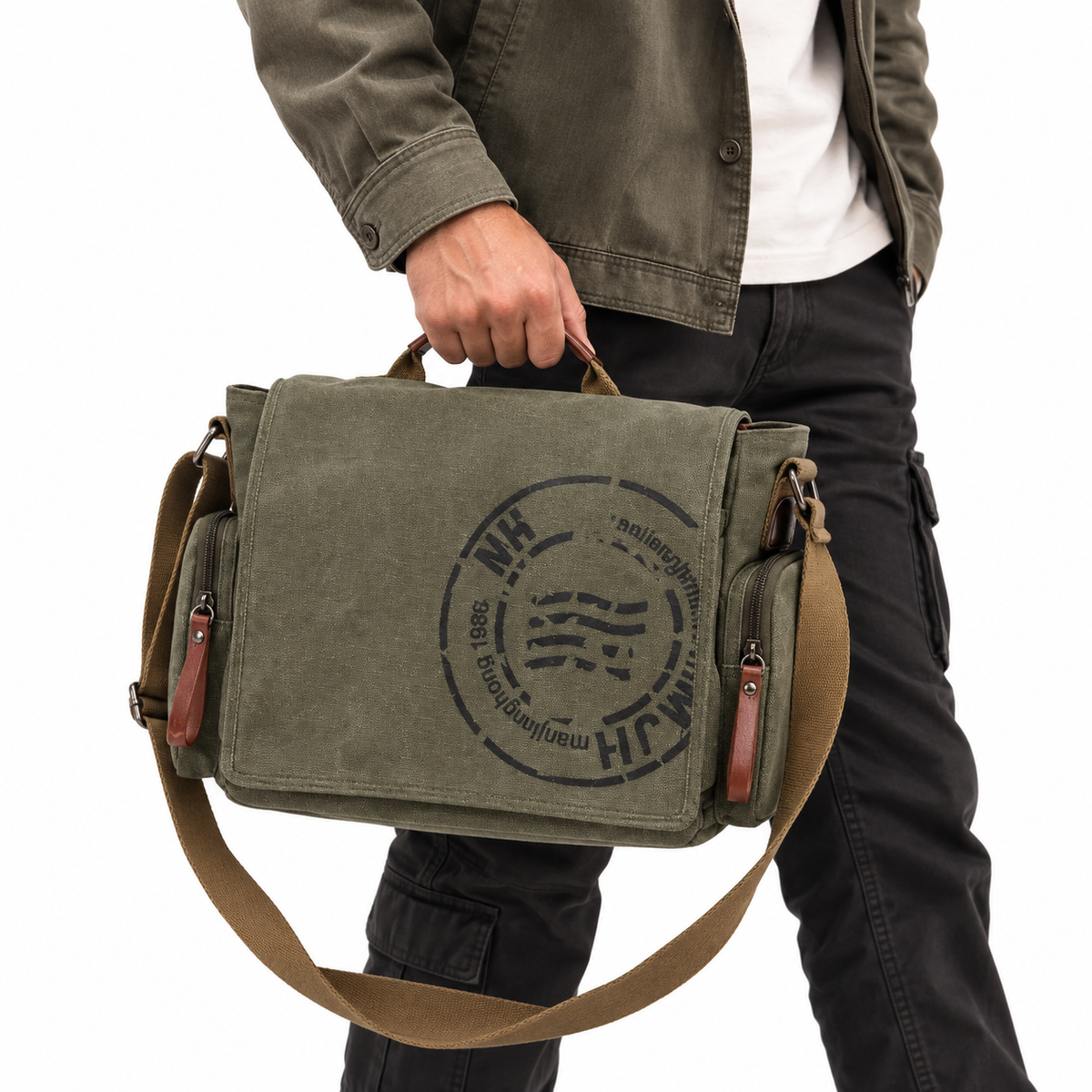 Sac Bandoulière En Toile Vintage