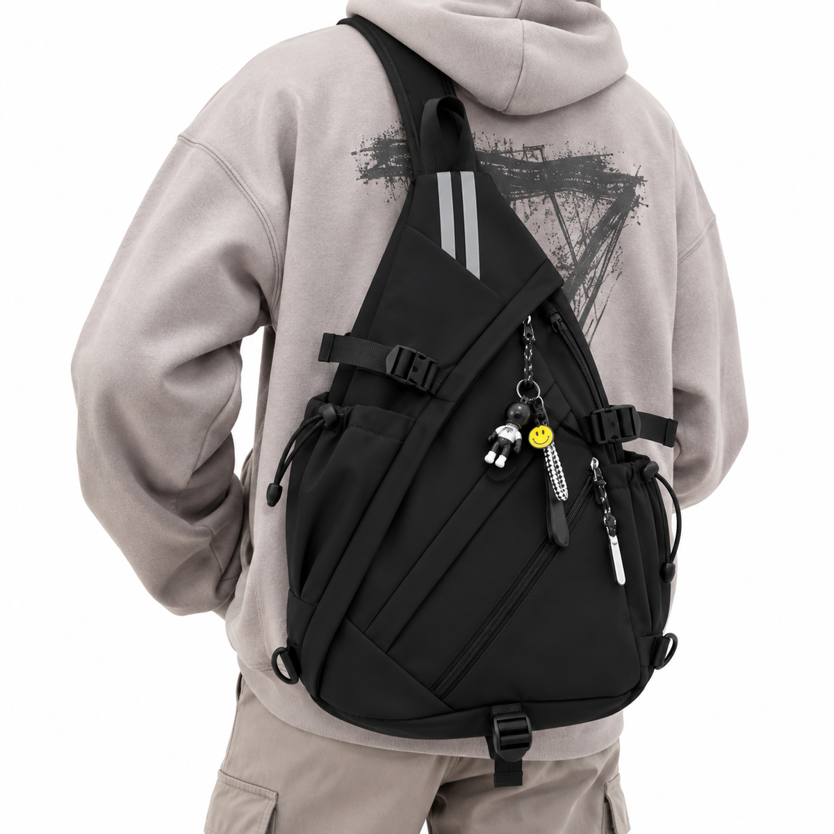 Sac Homme En Bandoulière En Nylon Noir