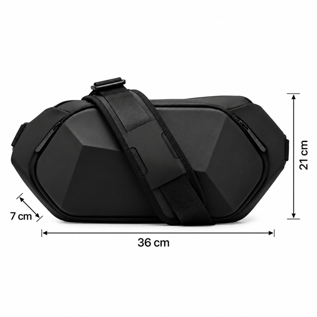 Sac Noir En Bandoulière Anti-Vol Coque Rigide