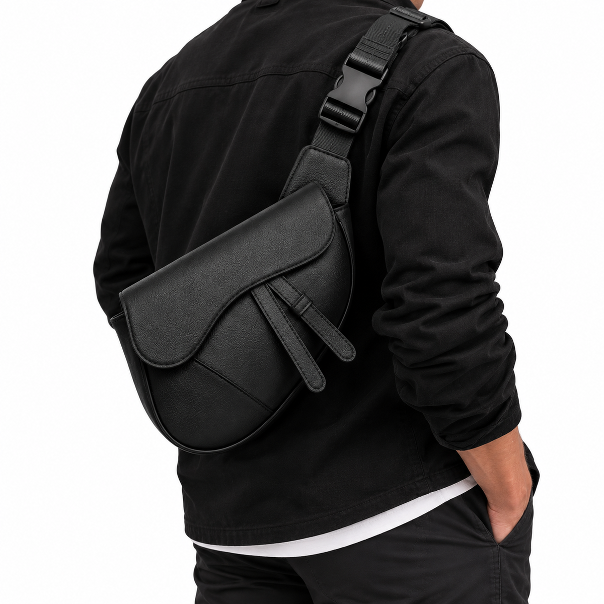 Sac Bandoulière Cuir Noir Homme