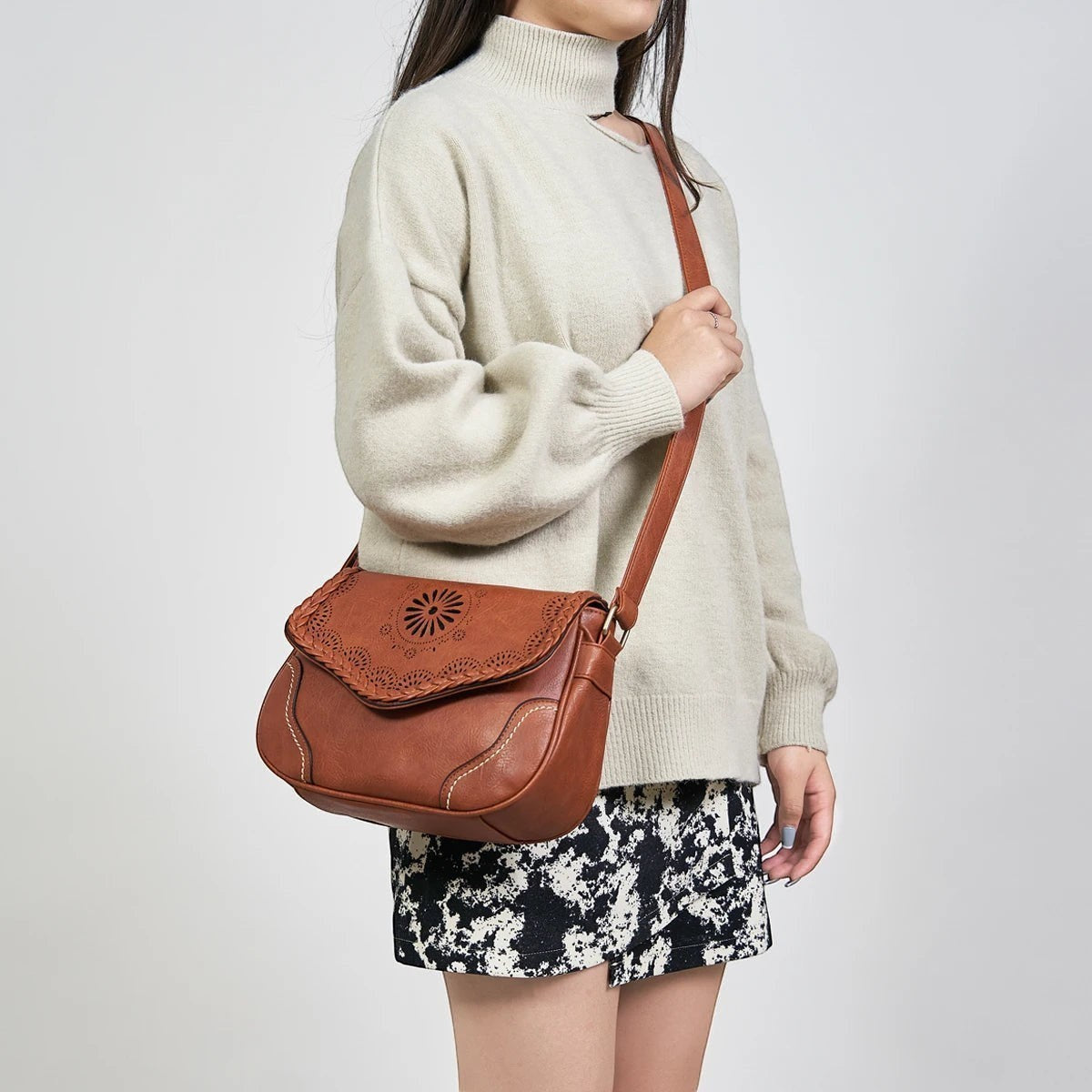 Sac à main en cuir vintage