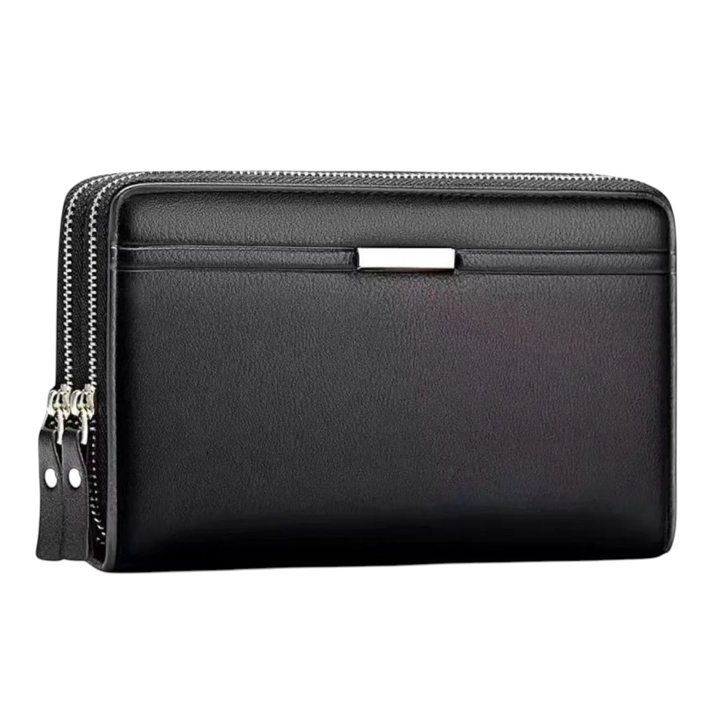 Men's Wallet Long Money Foreskin Leather Handbag Large Business Handbag Mobile Phone Card Holder Men's Gift Father Son Husband B