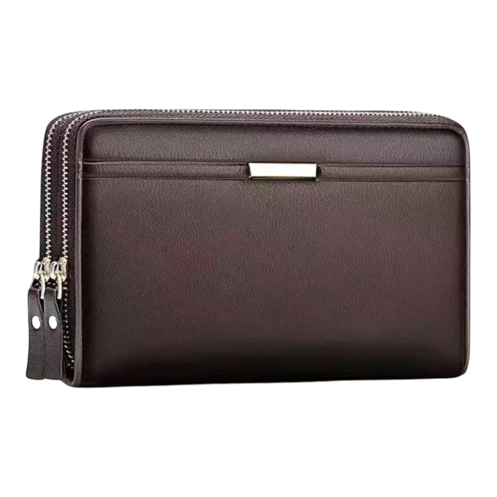 Men's Wallet Long Money Foreskin Leather Handbag Large Business Handbag Mobile Phone Card Holder Men's Gift Father Son Husband B