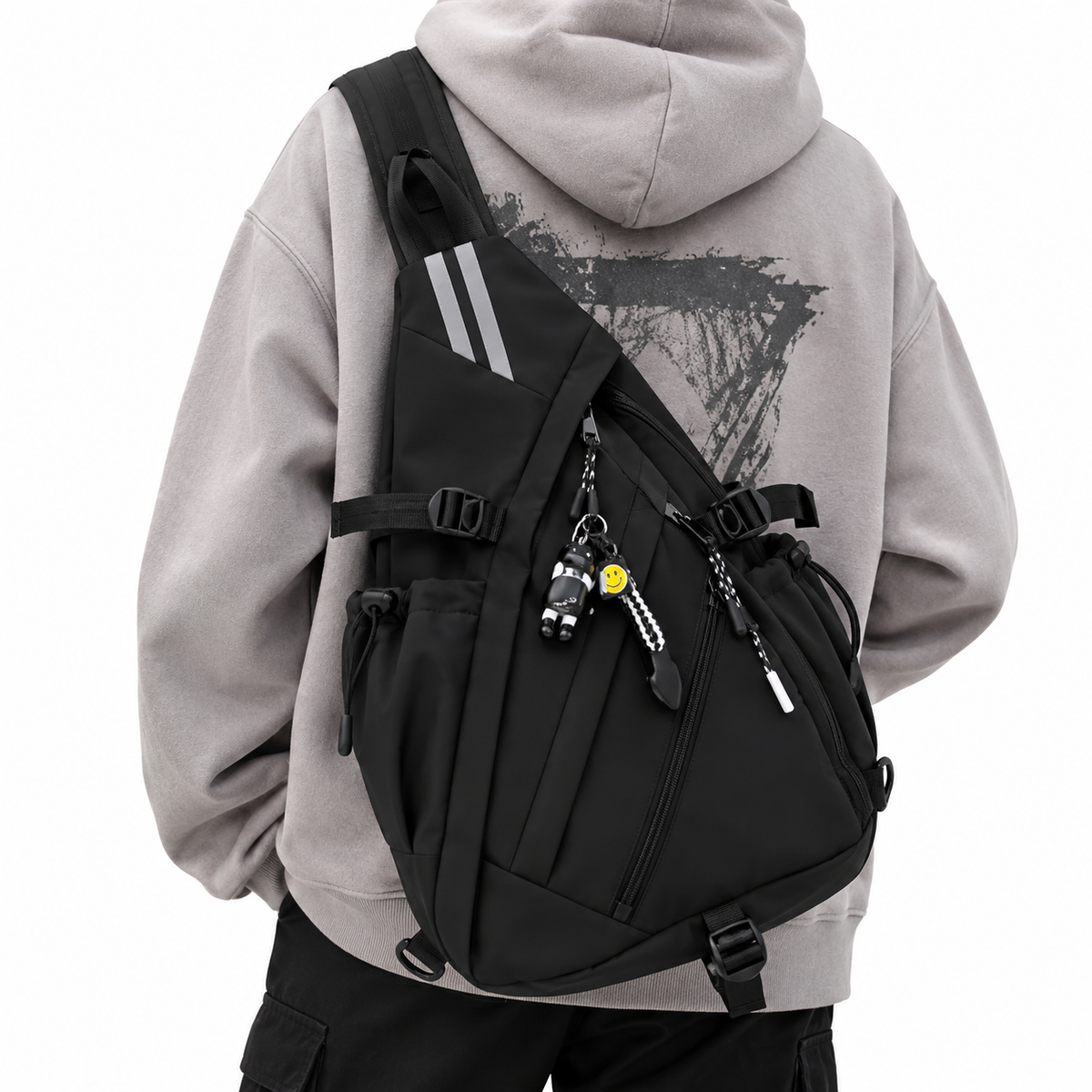 Sac Homme En Bandoulière En Nylon Noir
