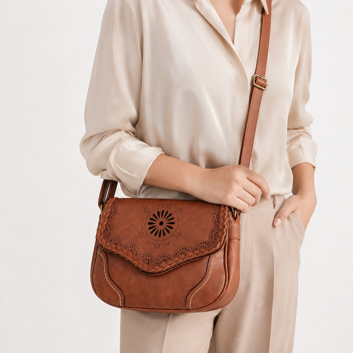 Sac à main en cuir vintage