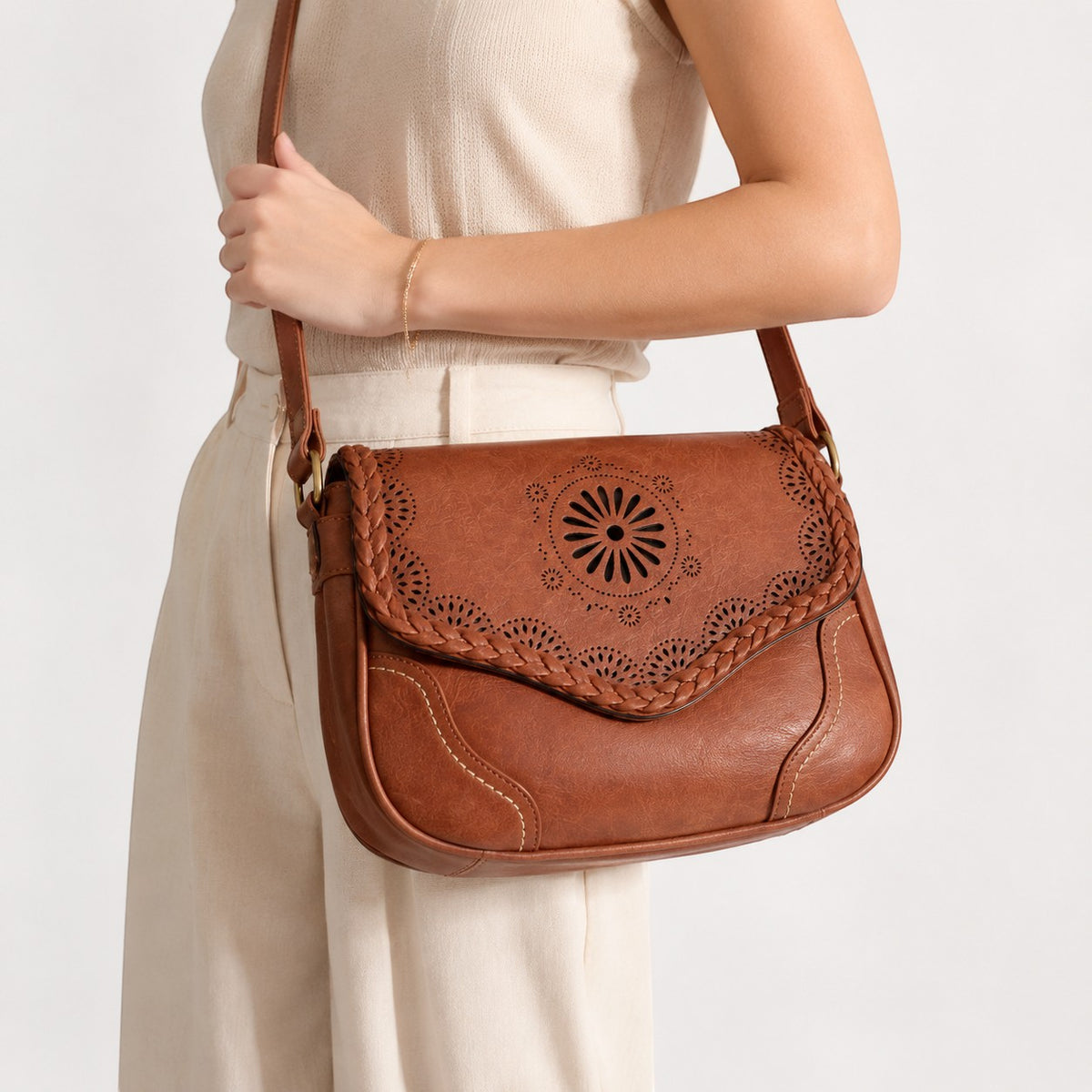 Sac à main en cuir vintage