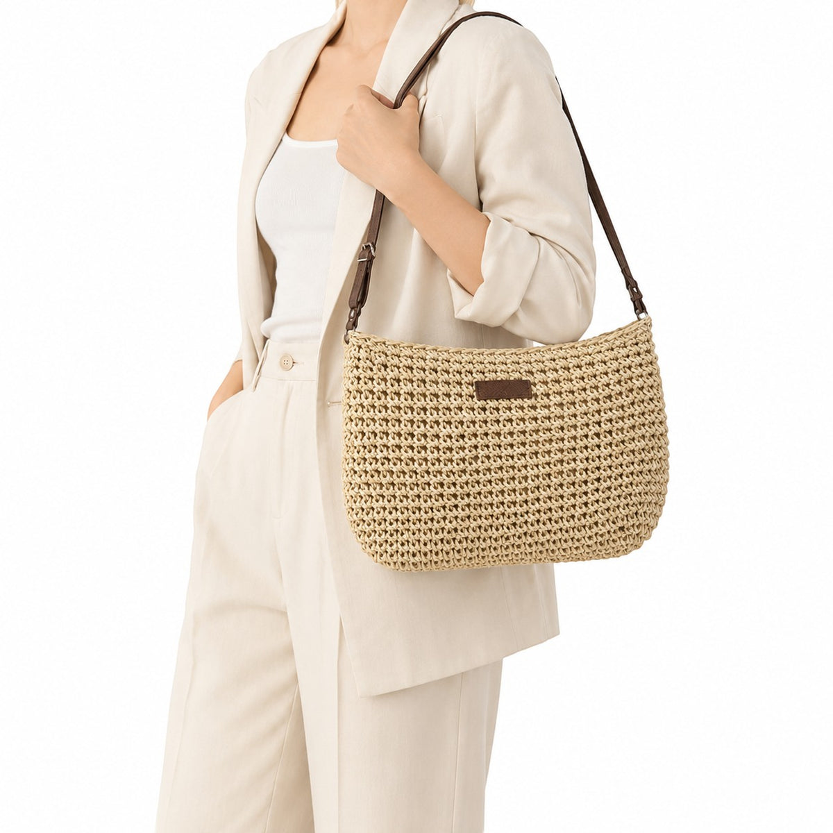 Sac bandoulière femme paille