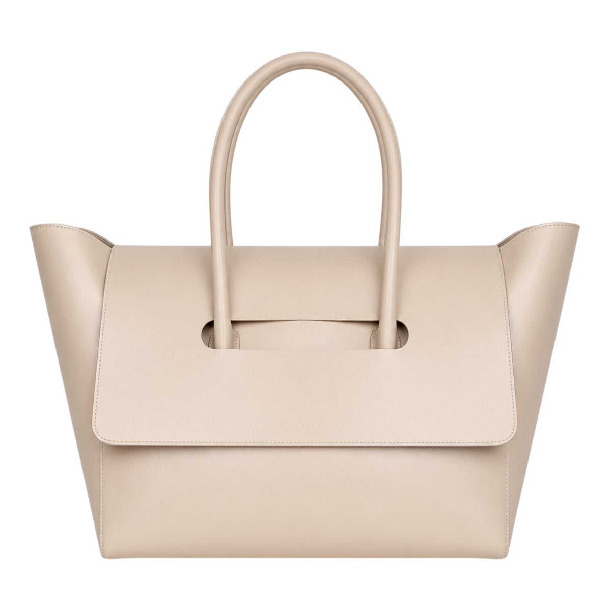 Sac fourre-tout décontracté en cuir PU beige clair de Univers Sac avec fermeture à glissière et poche intérieure.