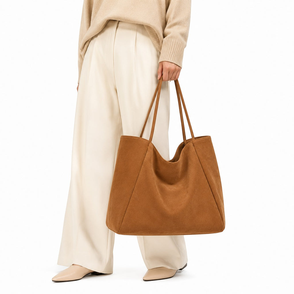 Univers Sac grand sac cabas en toile marron réversible pour femme, style décontracté.