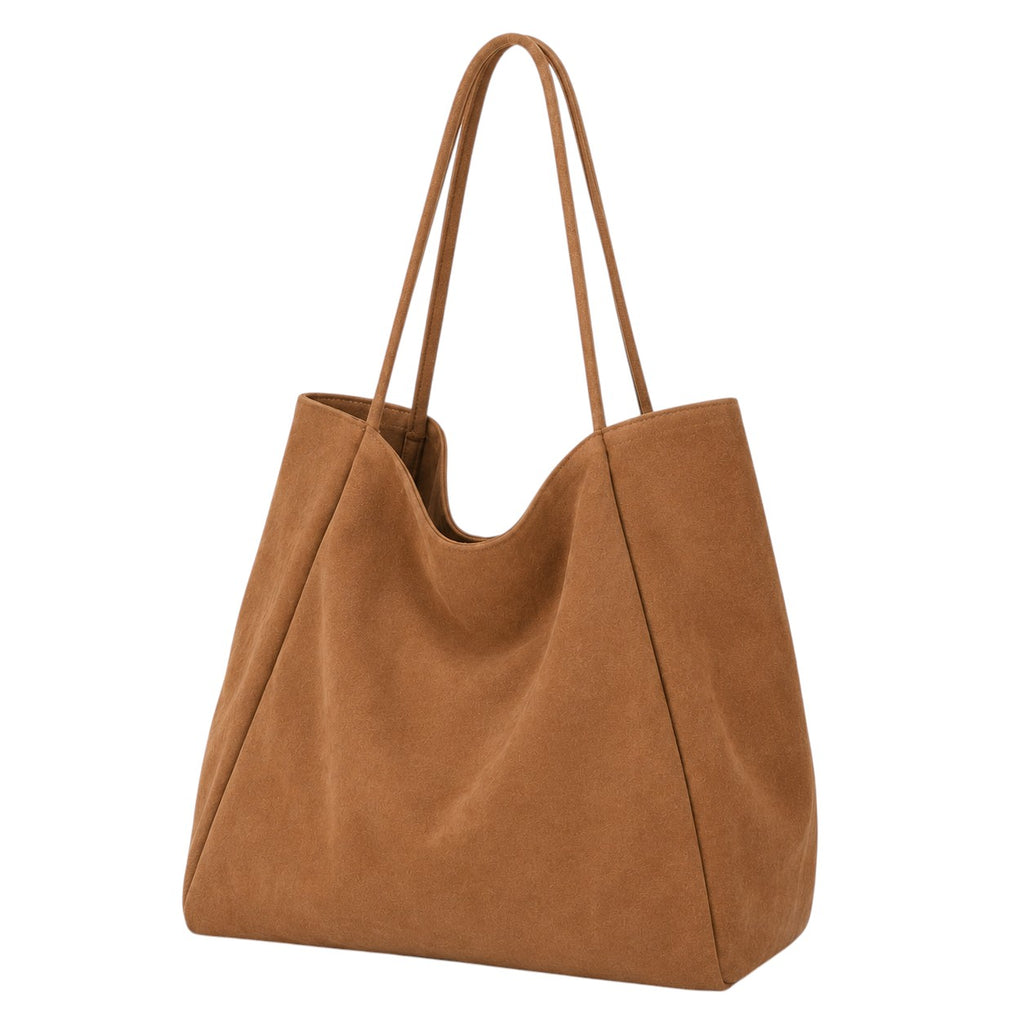 Univers Sac Grand sac cabas en toile marron réversible, sans fermeture, idéal pour le shopping.
