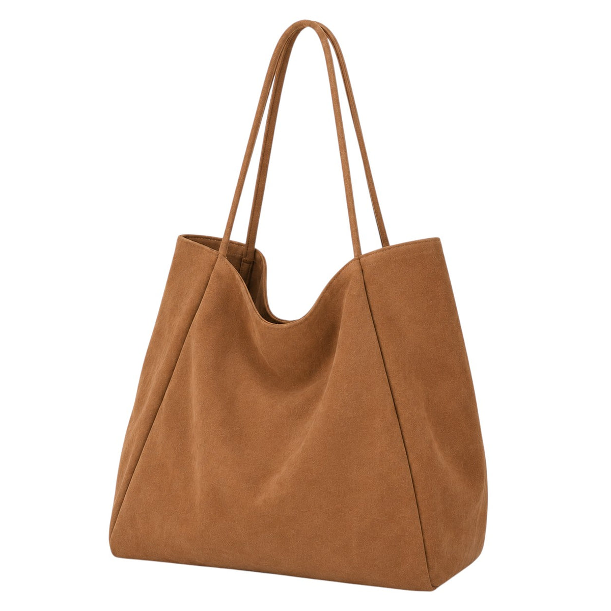 Univers Sac Grand sac cabas en toile marron réversible, sans fermeture, idéal pour le shopping.