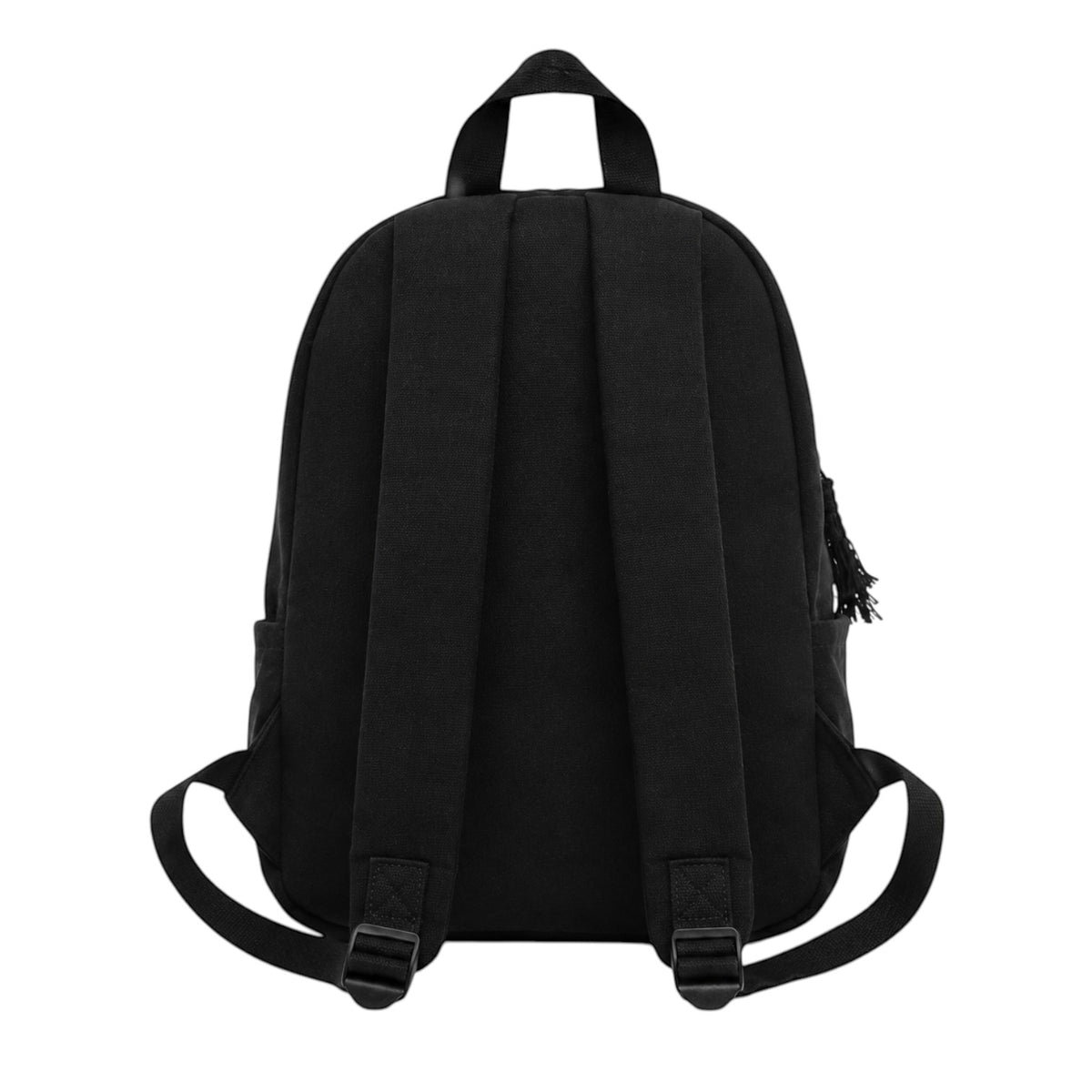 Petit sac à dos noir Univers Sac en toile de coton, style décontracté avec bretelles ajustables et fermeture zippée.