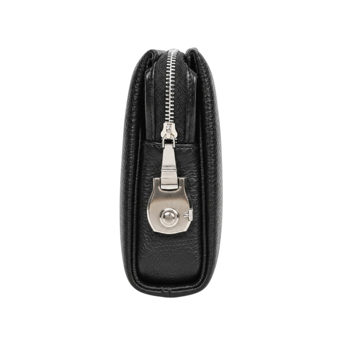 Pochette homme en cuir véritable noir Univers Sac avec fermeture éclair sécurisée et design élégant