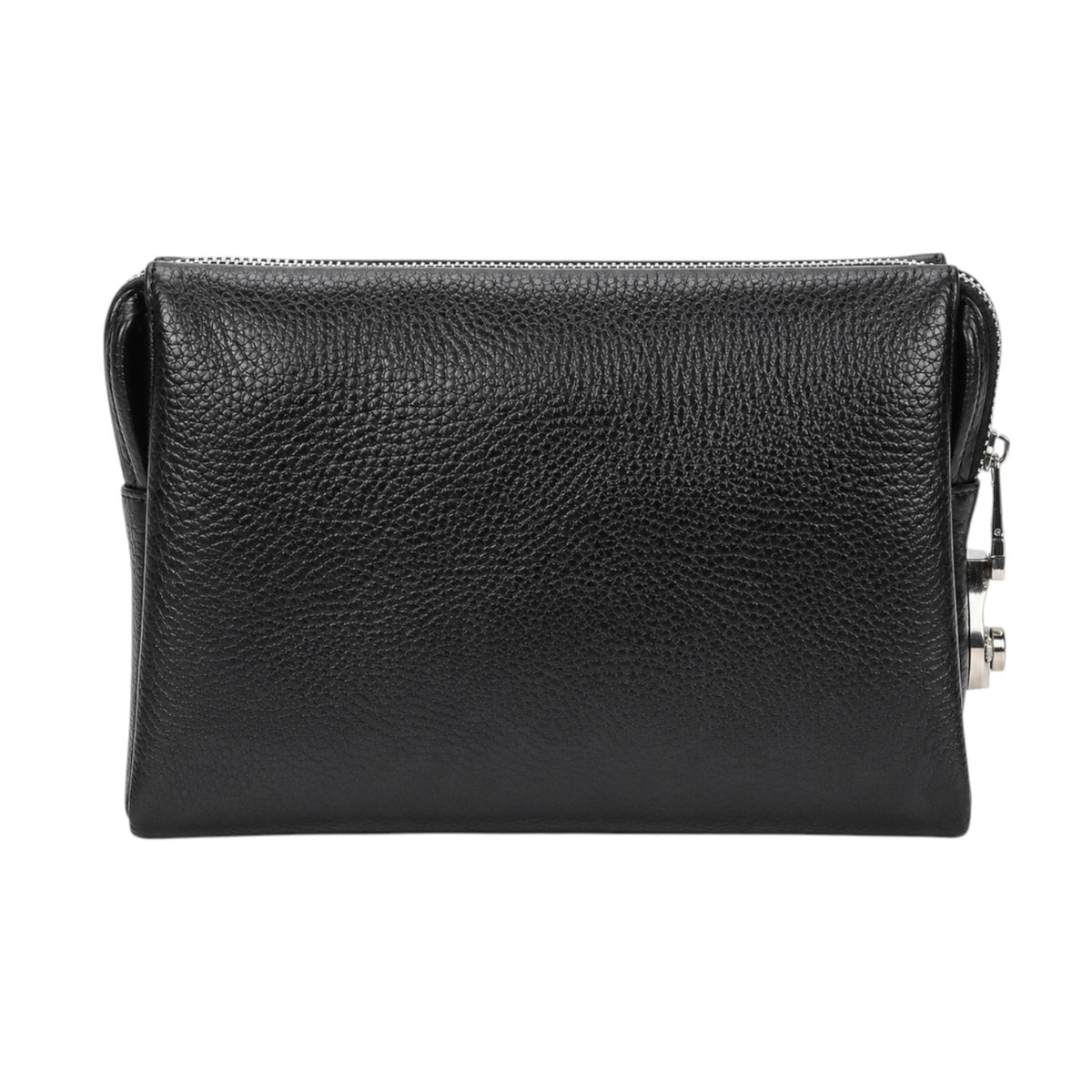 Pochette pour homme Univers Sac en cuir véritable noir avec fermeture éclair et design élégant