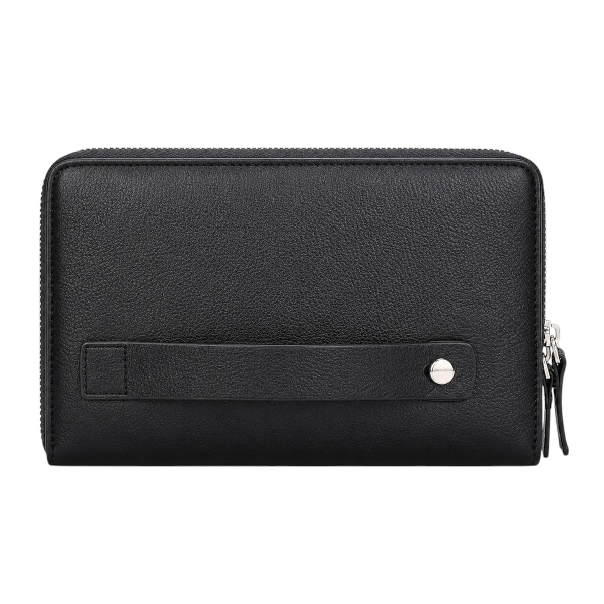 Portefeuille business noir en cuir PU Univers Sac avec dragonne, idéal pour cartes et téléphone