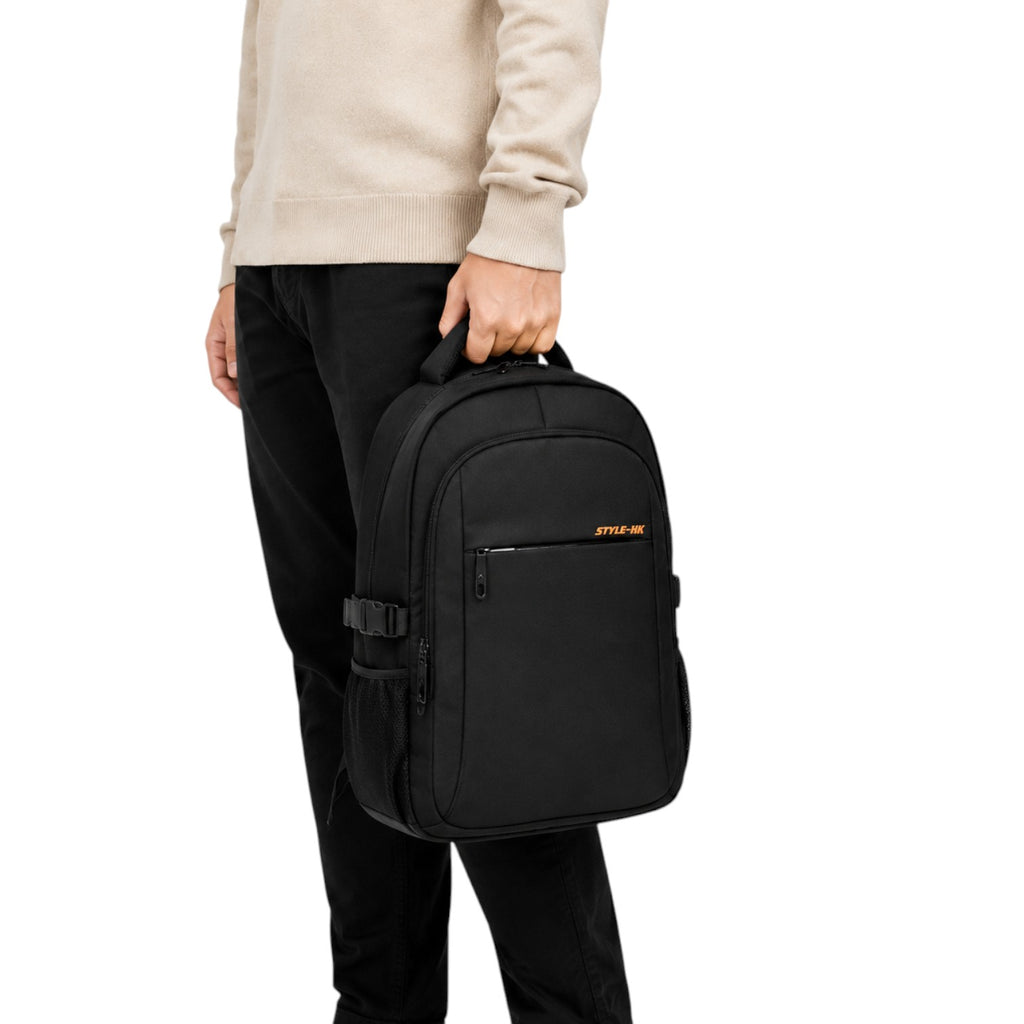 Sac à dos antivol noir Univers Sac en tissu Oxford, idéal pour ordinateur portable 15,6 pouces, porté à la main.