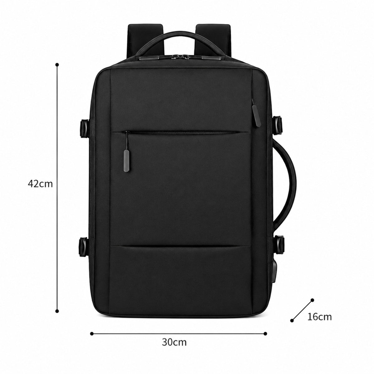 Sac à dos business noir Univers Sac imperméable avec port USB, compartiment pour ordinateur 15,6 pouces et extensible.