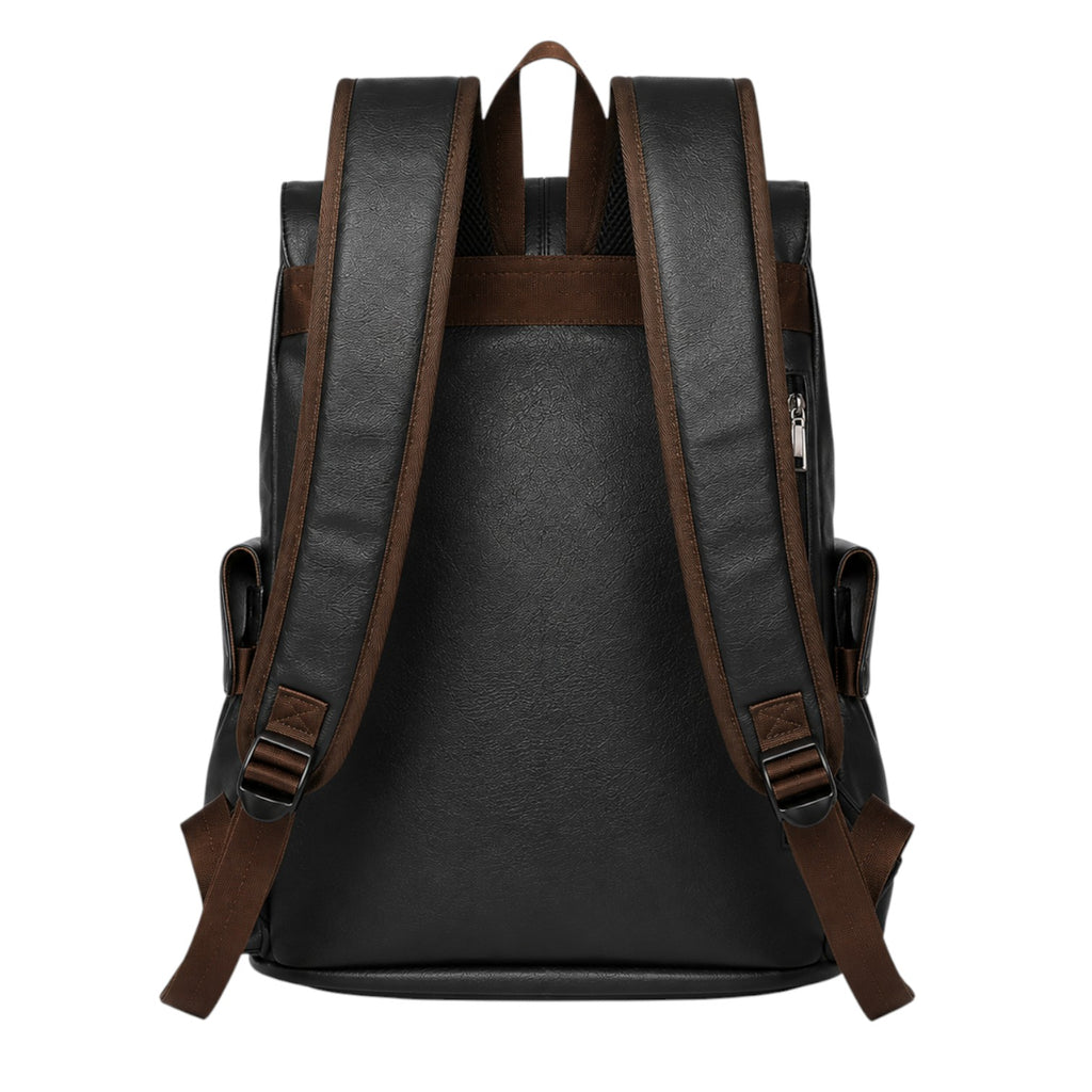 Sac à dos Univers Sac pour homme en cuir PU noir avec bretelles réglables marron, style vintage pour ordinateur