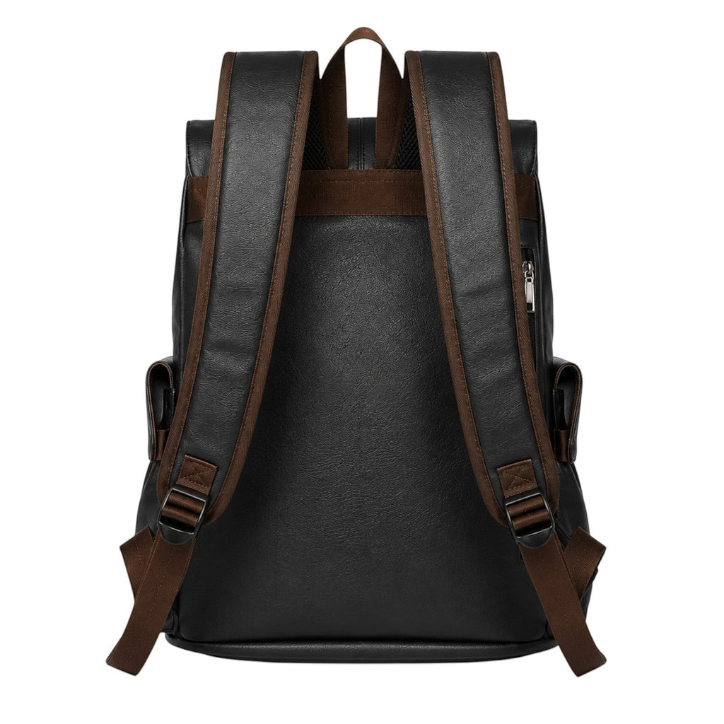 Sac à dos Univers Sac pour homme en cuir PU noir avec bretelles réglables marron, style vintage pour ordinateur