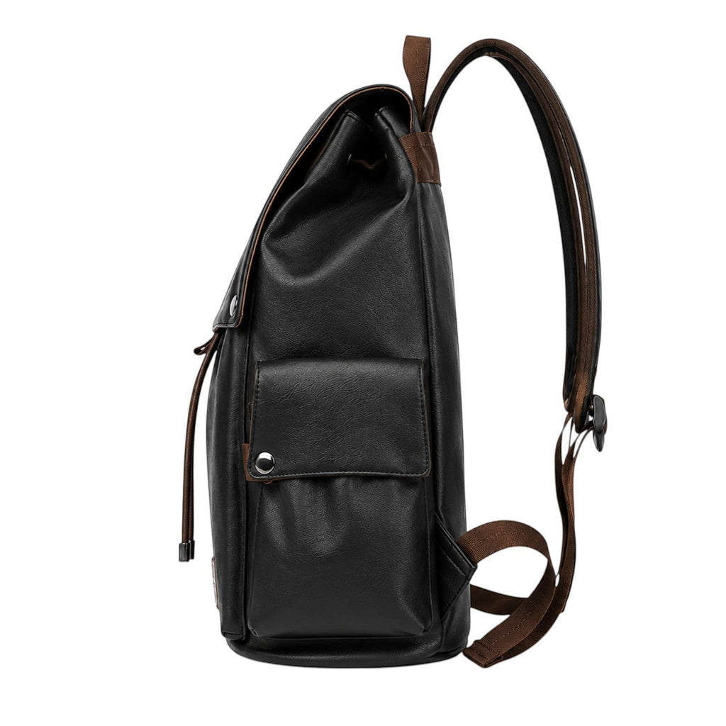 Sac à dos Univers Sac pour homme en cuir PU noir, style vintage avec compartiment pour ordinateur portable 15,6 pouces.