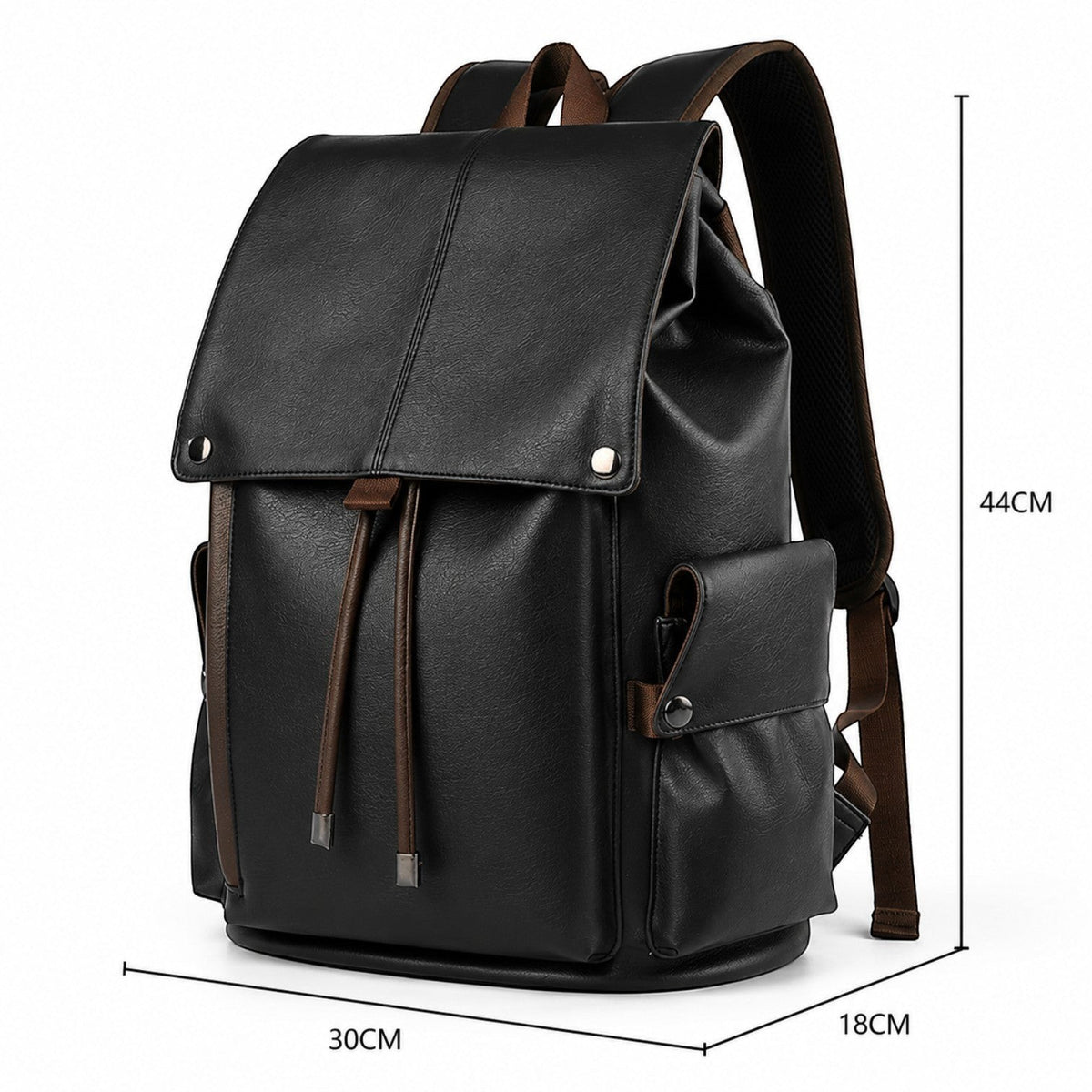 Sac à dos vintage Univers Sac en cuir PU noir pour homme, avec compartiment pour ordinateur portable 15,6 pouces.