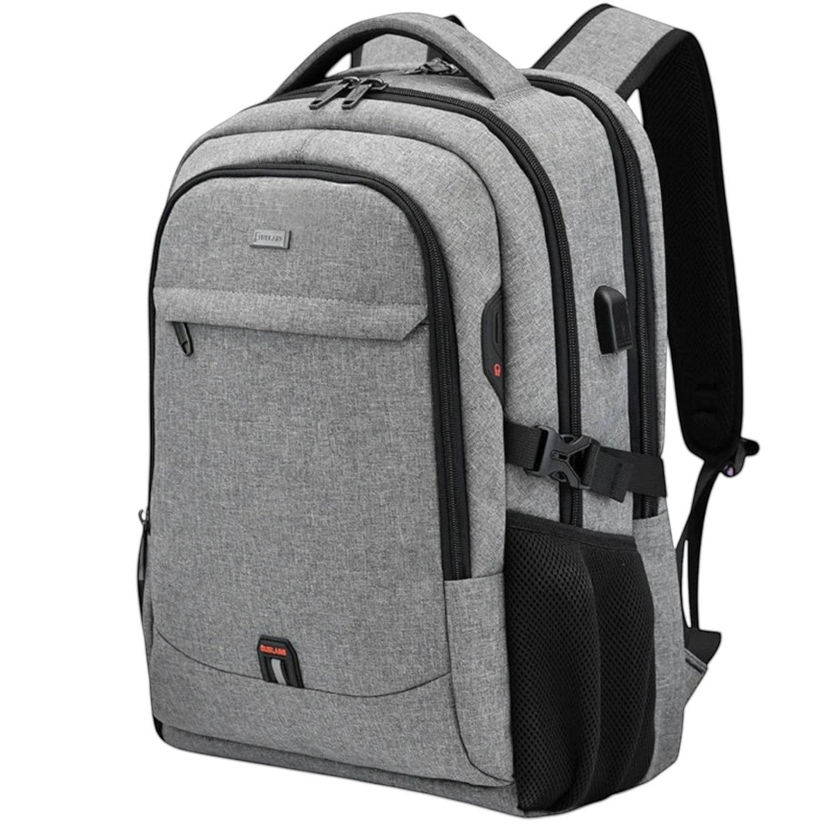 Sac à dos gris Univers Sac pour ordinateur portable 17,3 pouces, imperméable, avec port USB, idéal pour le voyage et le travail.