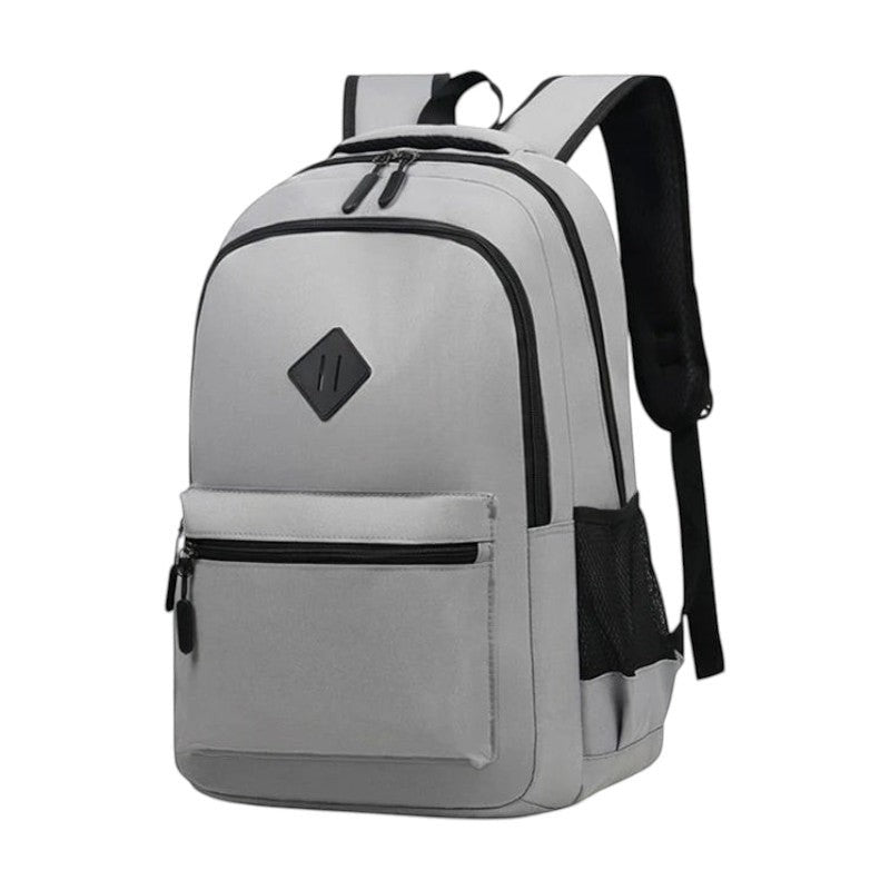 Sac à dos gris Univers Sac en tissu Oxford, style décontracté, grande capacité avec poches zippées et filet latéral.