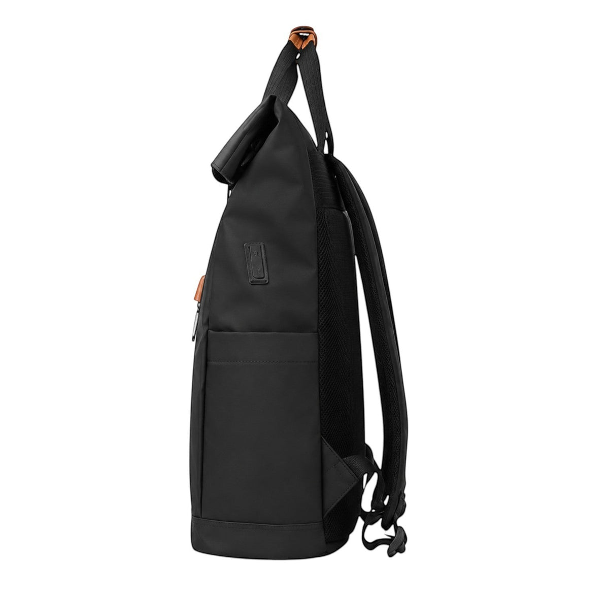 Sac à dos noir Univers Sac en tissu Oxford imperméable avec fermeture roll-top, port USB et bretelles rembourrées