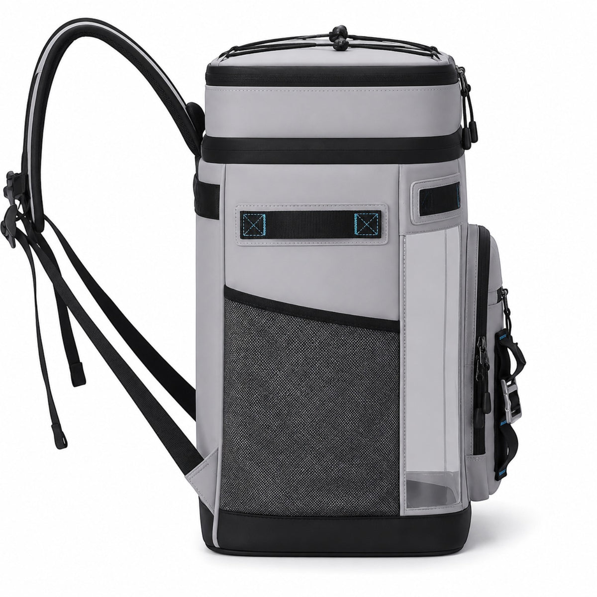 Sac à dos isotherme étanche 30L gris de la marque Univers Sac, idéal pour le camping, la plage et les randonnées.