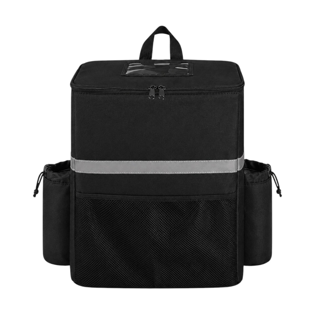 Sac à dos isotherme noir Univers Sac pour livraison de repas, 30L en tissu Oxford avec bandes réfléchissantes