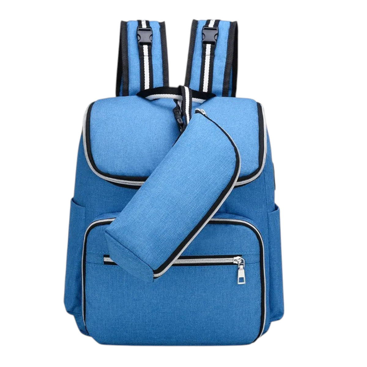 Sac à dos à langer bleu Univers Sac en denim avec pochette assortie, multifonctionnel et imperméable