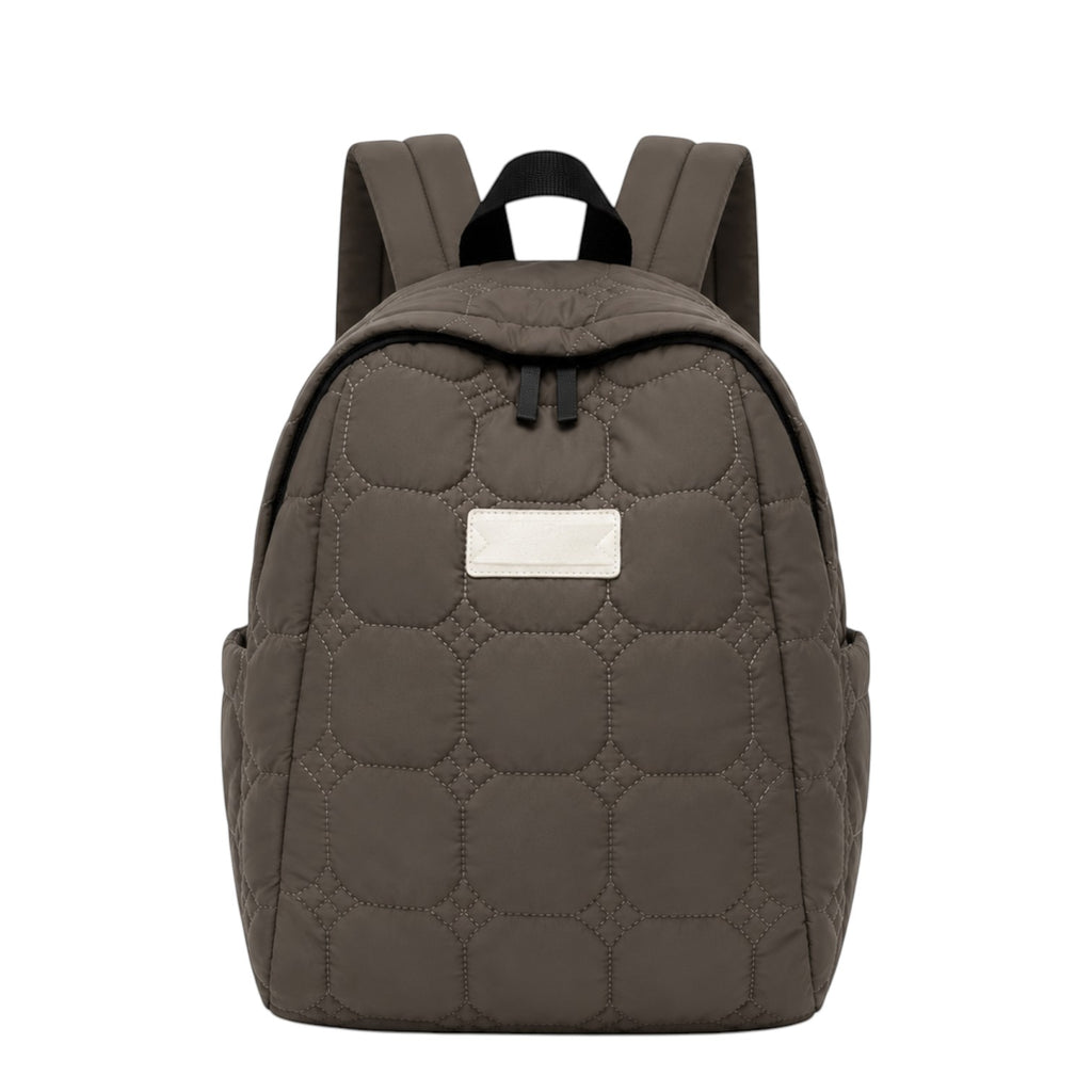 Sac à dos matelassé marron Univers Sac en coton léger, idéal pour les voyages ou l'école avec un design moderne.