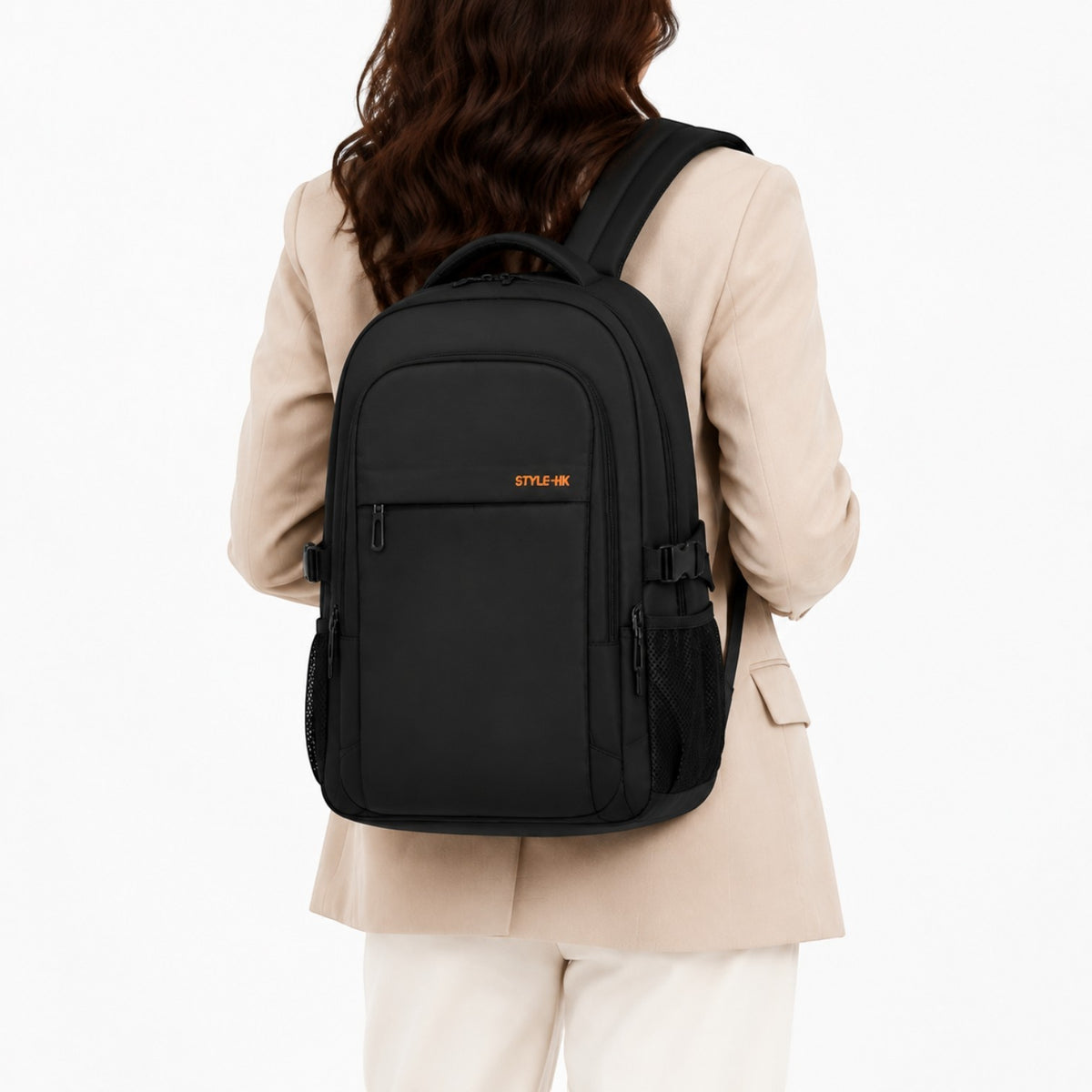 Univers Sac sac à dos noir en Oxford, grande capacité 27L, anti-vol, pour ordinateur portable 15,6 pouces, idéal pour l'école et les voyages.