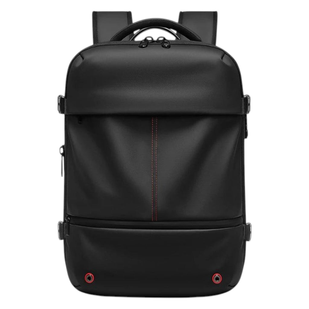Sac à dos noir Univers Sac avec compression sous vide, compartiment pour ordinateur 16 pouces et design imperméable.