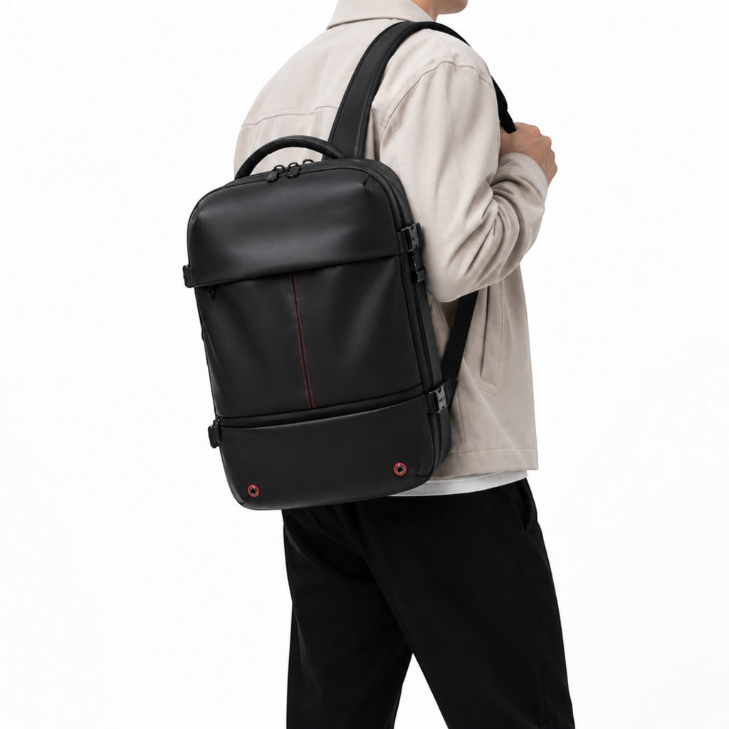Sac à dos noir Univers Sac avec compression sous vide, idéal pour ordinateur portable 16 pouces et voyages d'affaires.