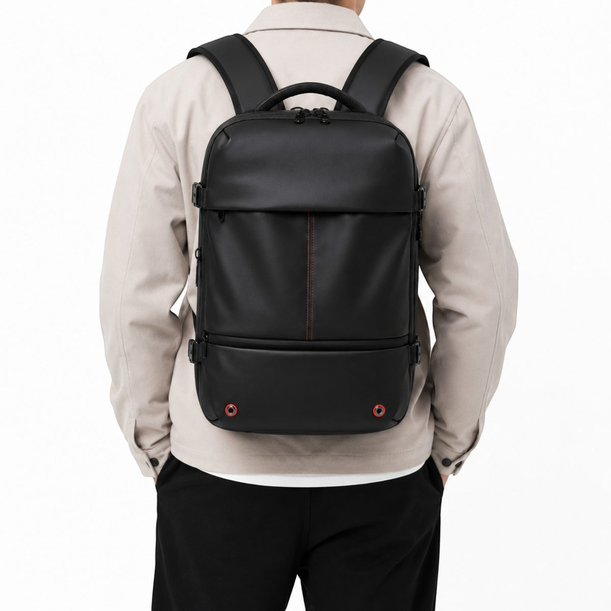 Sac à dos Univers Sac noir imperméable avec compression sous vide pour ordinateur portable 16 pouces