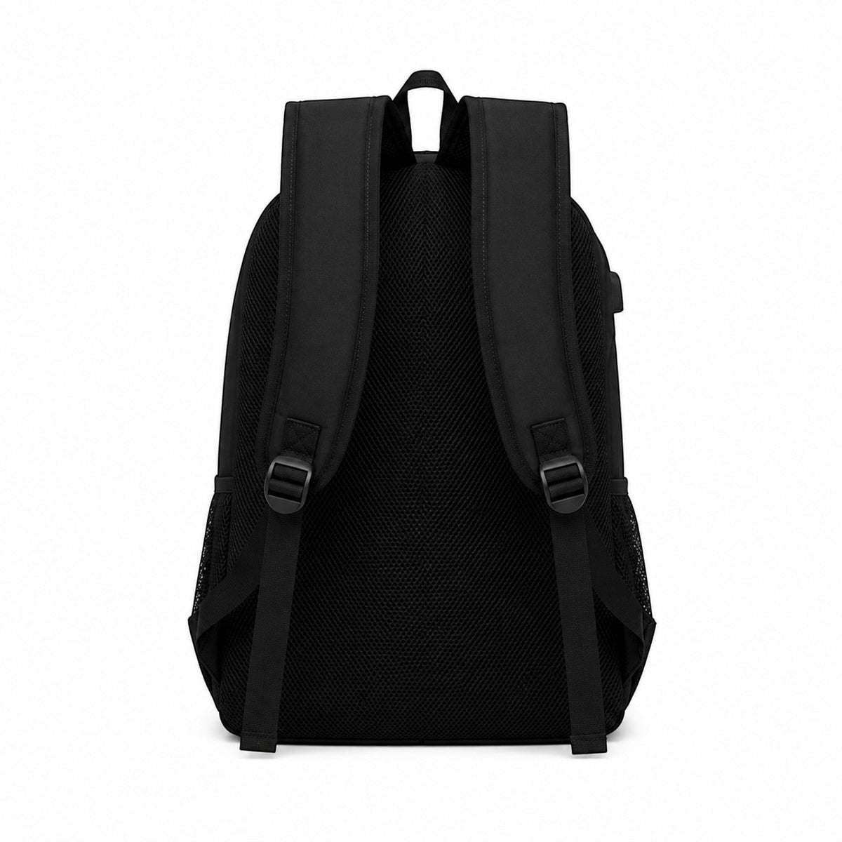 Sac à dos Univers Sac noir en tissu Oxford, style décontracté avec bretelles rembourrées et dos en maille respirante.