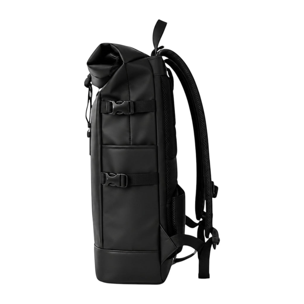 Sac à dos Univers Sac noir extensible et imperméable avec fermeture roll-top, port USB et compartiment pour ordinateur