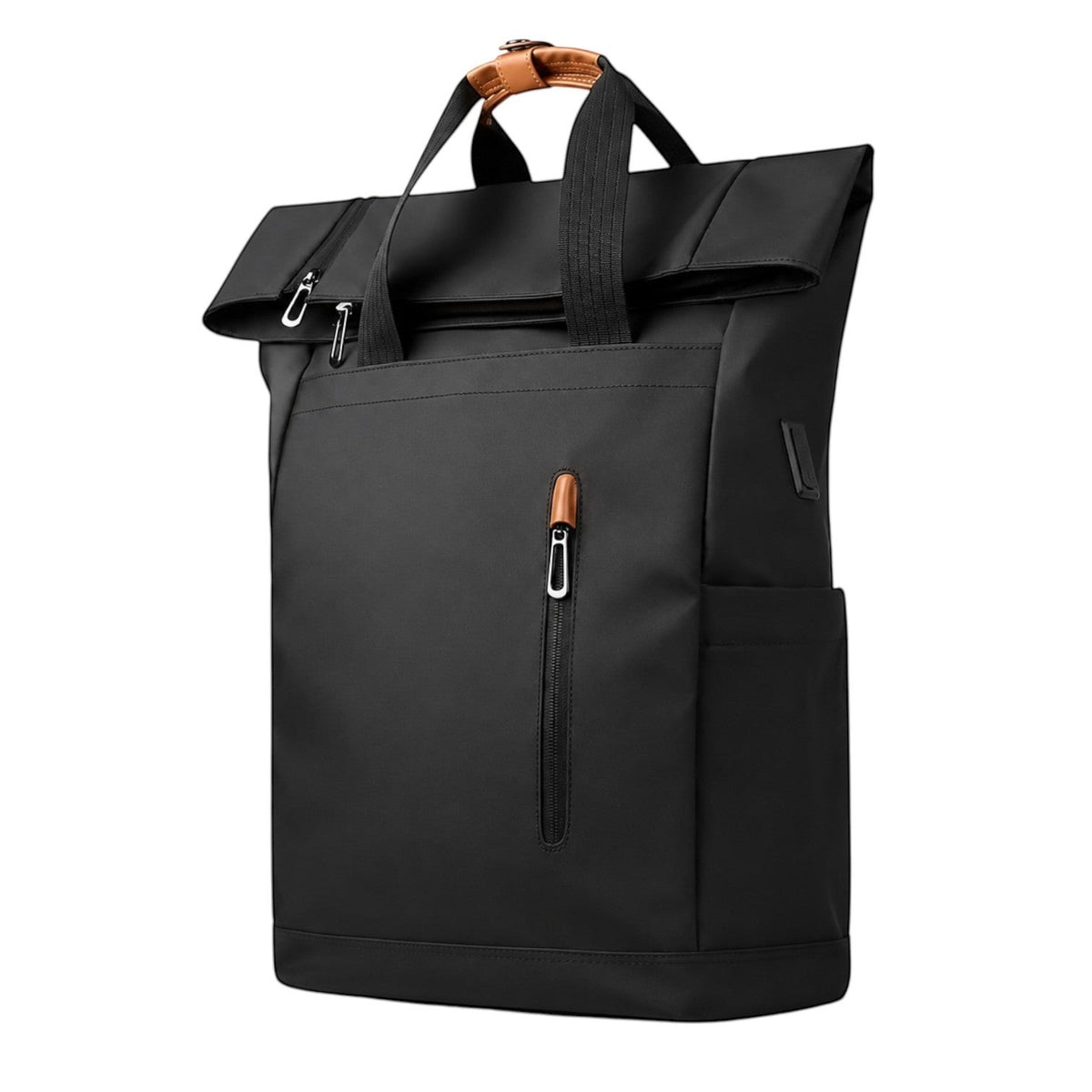 Sac à dos Univers Sac noir imperméable avec fermeture roll-top, port USB et compartiment pour ordinateur 15,6 pouces.