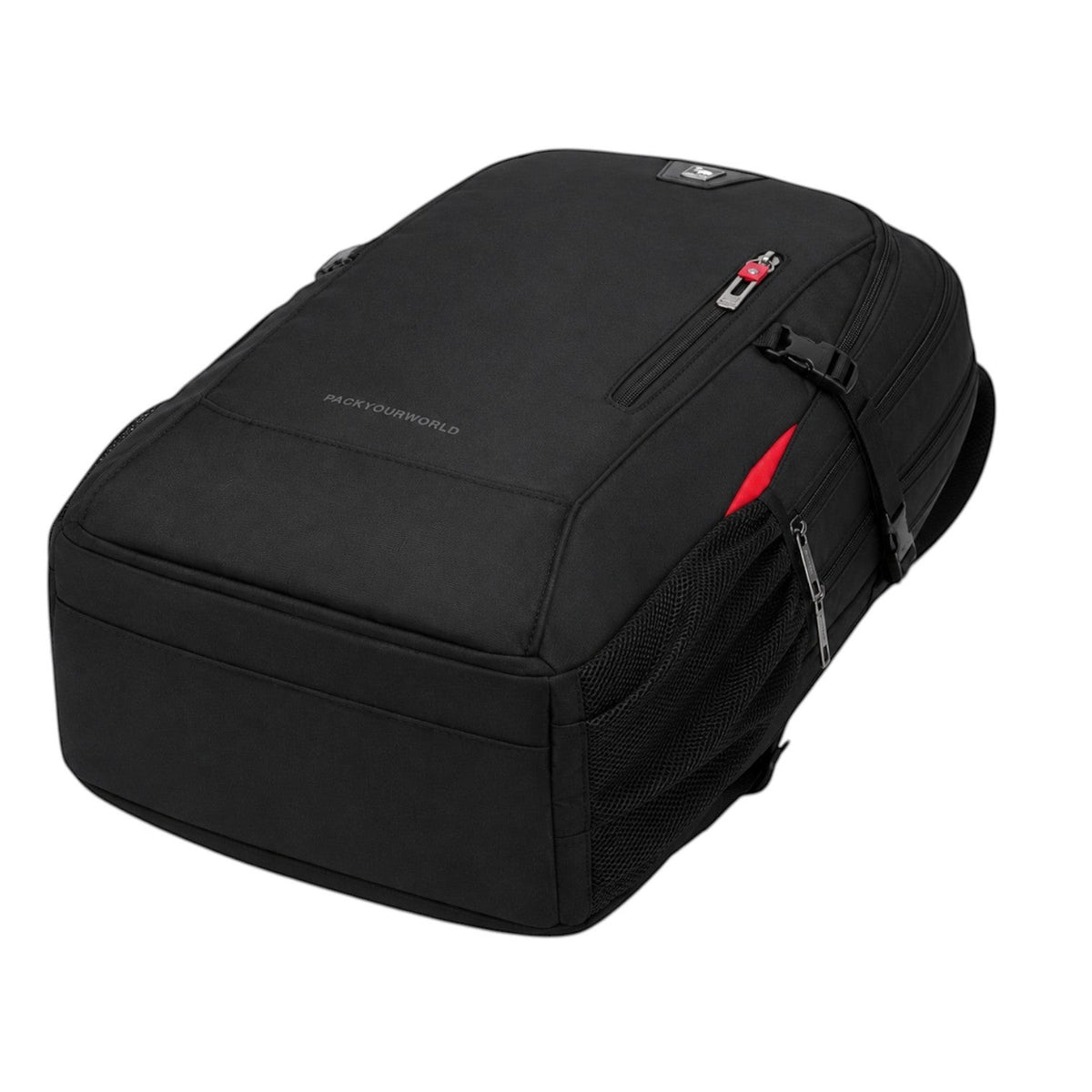 Sac à dos noir imperméable Univers Sac en nylon avec compartiment pour ordinateur portable 15,6 pouces et poches
