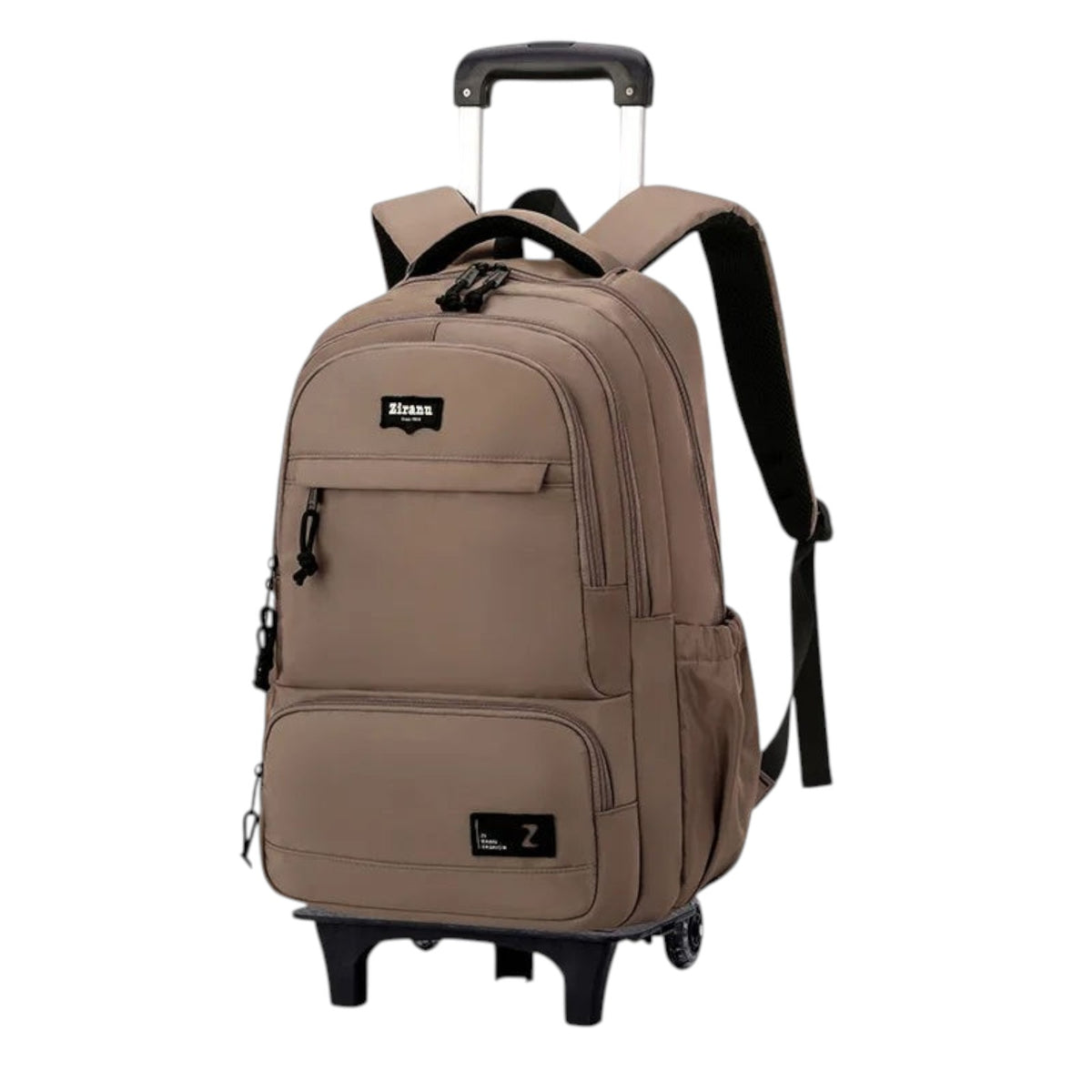 Sac à dos à roulettes Univers Sac marron en nylon avec poignée télescopique pour écoliers