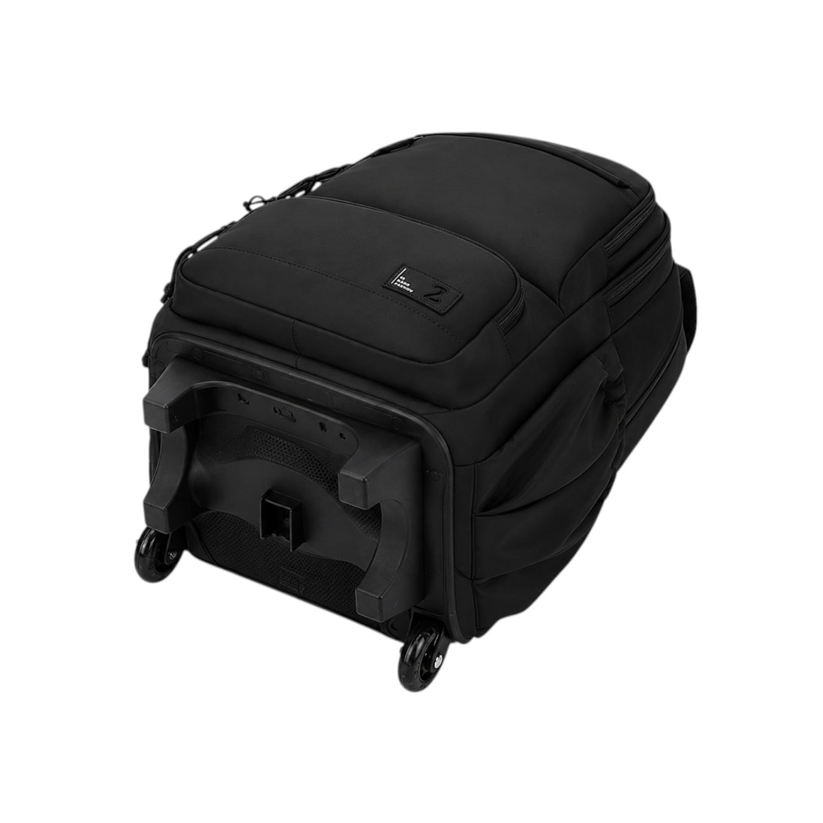 Sac à dos à roulettes noir Univers Sac en nylon résistant avec compartiments zippés pour écoliers