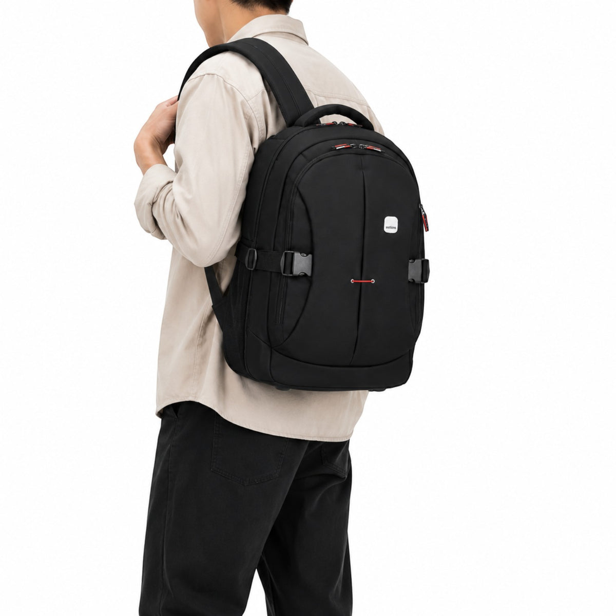 Sac à dos à roulettes noir Univers Sac en tissu Oxford résistant, idéal pour les voyages et les déplacements pro