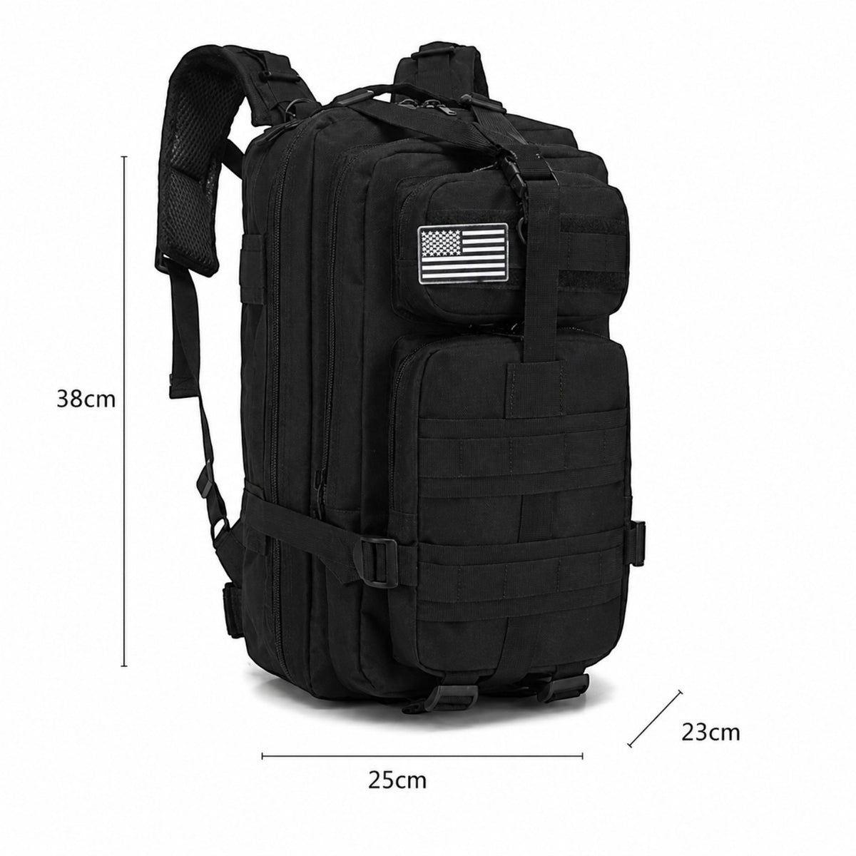 Sac à dos tactique noir Univers Sac en tissu Oxford avec système Molle, idéal pour la randonnée et le camping