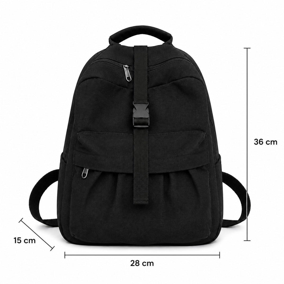 Sac à dos Univers Sac en toile noire, style décontracté avec fermeture éclair et boucle, idéal pour les voyages.