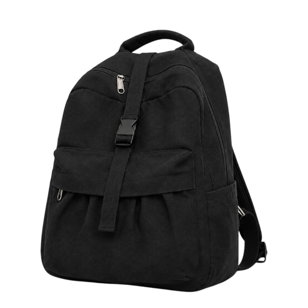 Sac à dos décontracté Univers Sac en toile noire avec fermeture éclair et boucle, style vintage et unisexe