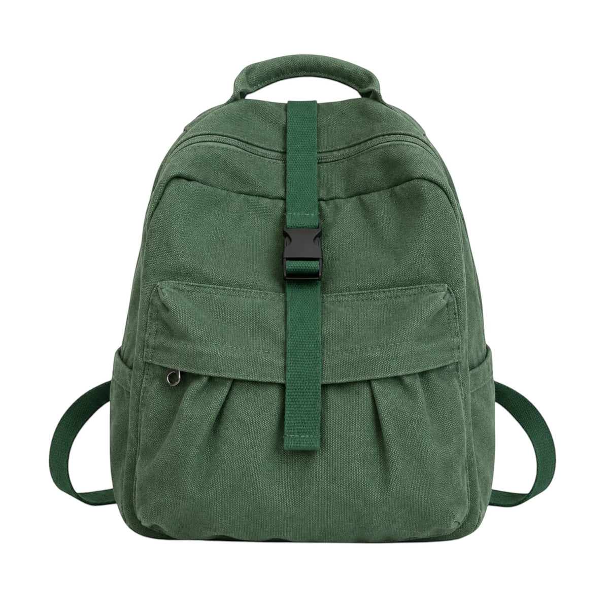 Sac à dos Univers Sac en toile vert, style décontracté avec fermeture à boucle et poches pratiques pour le quotidien