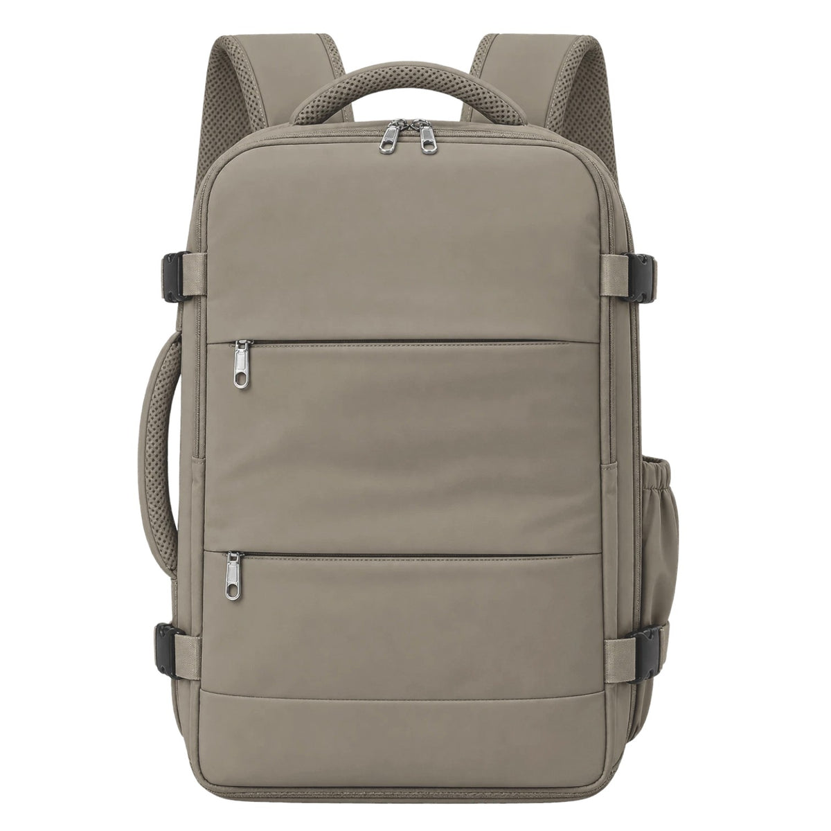 Sac à dos de voyage Univers Sac beige en nylon, format cabine 40x30x20, avec compartiment pour ordinateur portable.