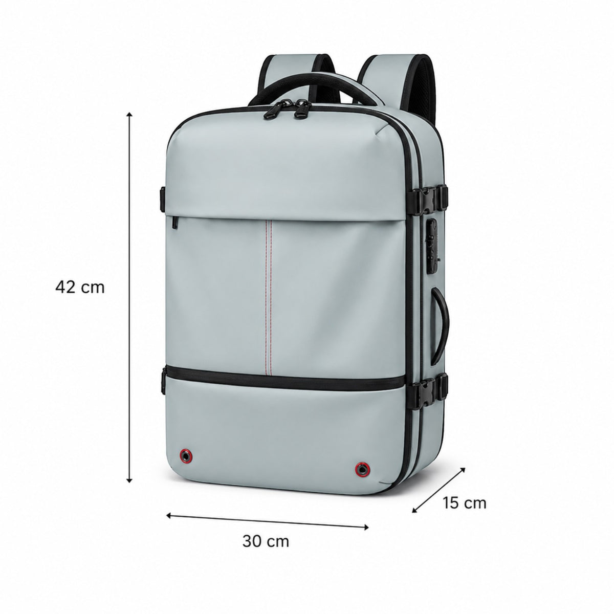 Sac à dos de voyage Univers Sac gris en tissu Oxford imperméable avec compression sous vide et compartiment pour PC 16 pouces